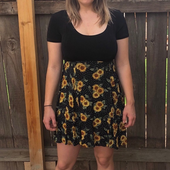 Babydoll Sunflower Dress - Picture 1 of 4
